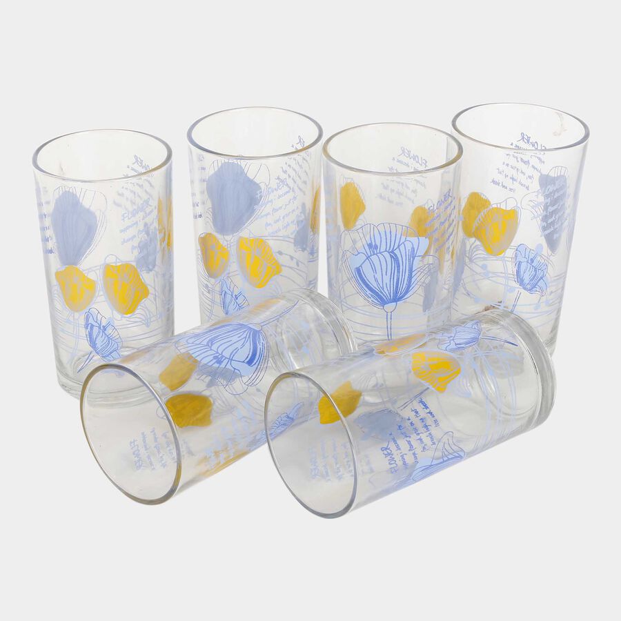 Printed Round Glass Set Of 6 Tumbler, , large image number null