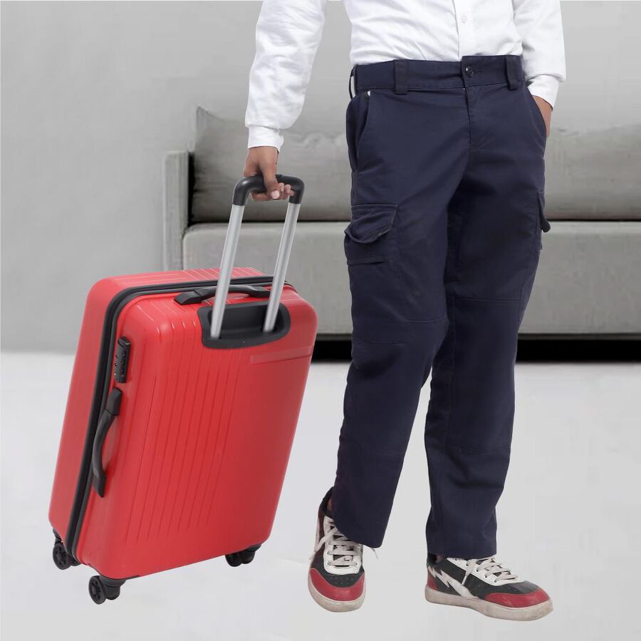 8-Wheel Red PVC Matee Hard Case Trolley, Medium, , large image number null