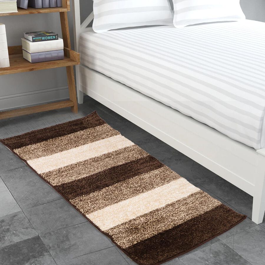 Brown Polyester Bedside Runner, , large image number null