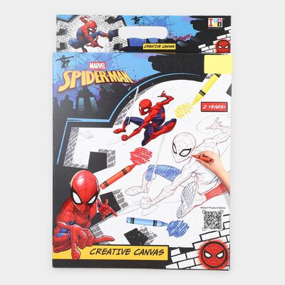 Kid's Spiderman Coloring Frame with Oil Pastel Colors 