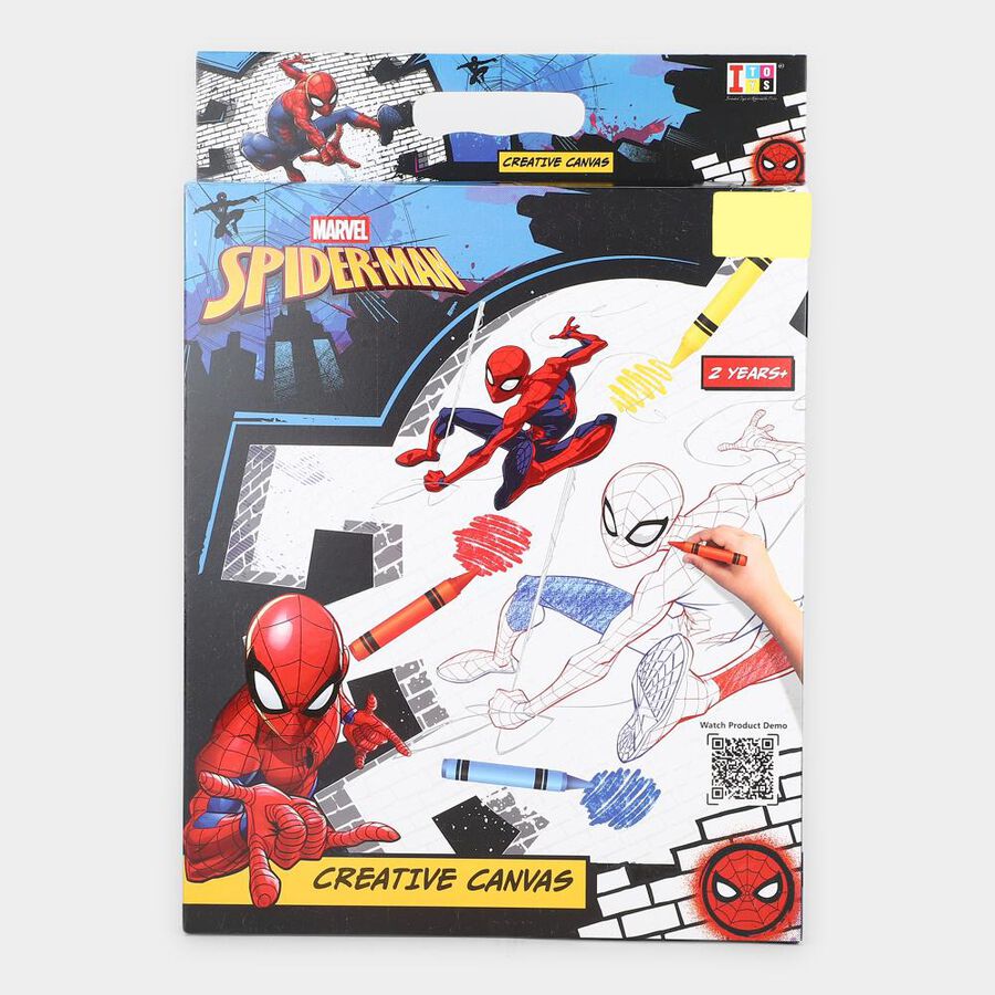 Kid's Spiderman Coloring Frame with Oil Pastel Colors , , large