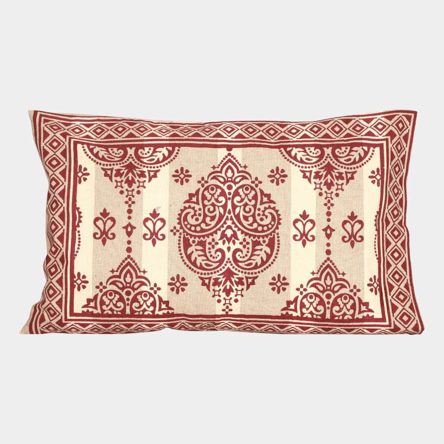 Maroon Cotton Pillow Cover, , large
