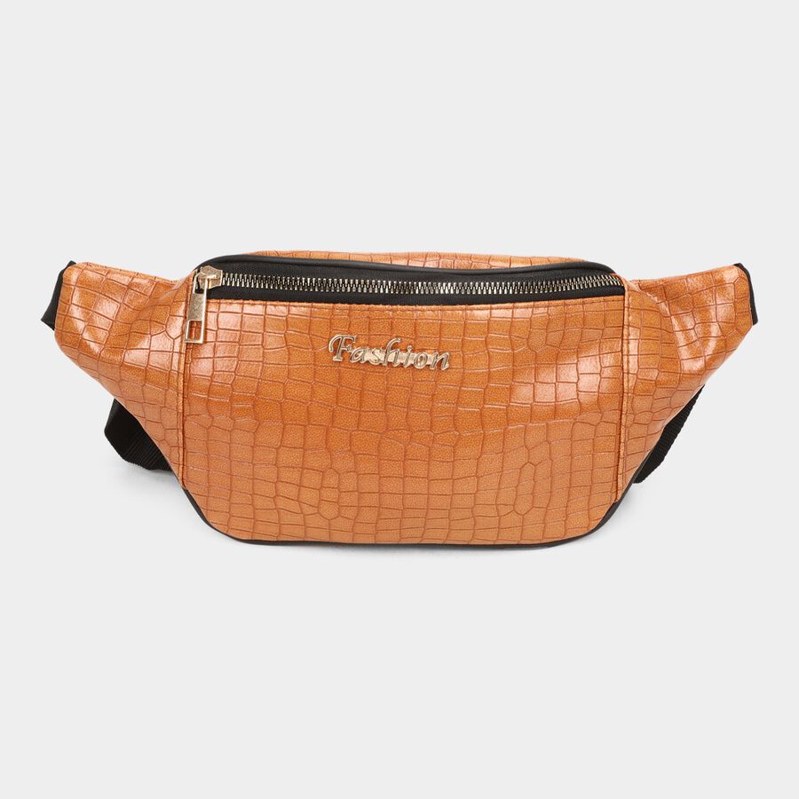 Women's Tan Polyurethane Waist Pouch, , large image number null