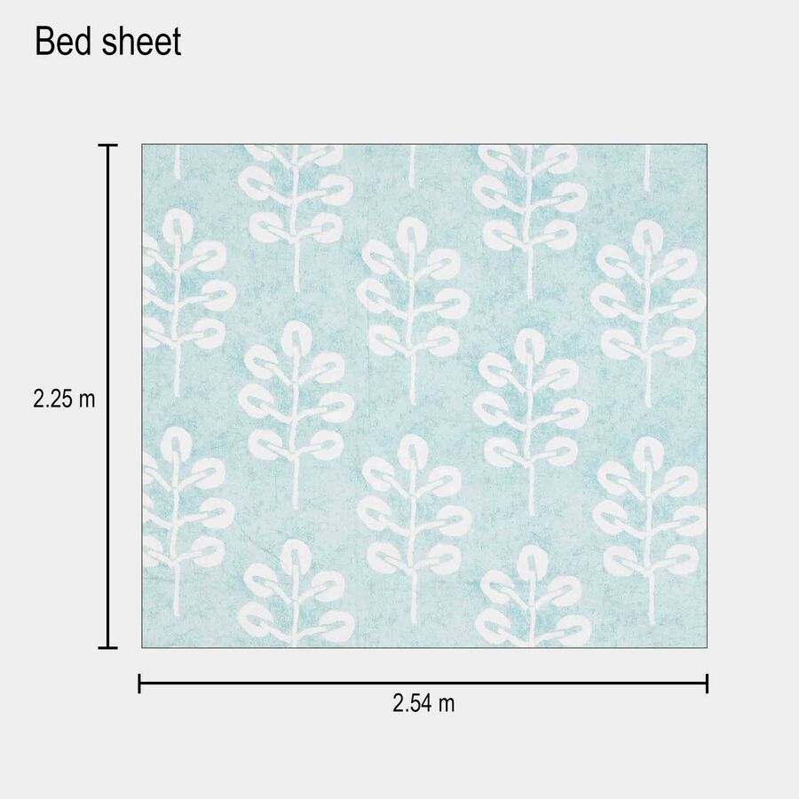 Green Cotton Double Bedsheet With Pillow Cover, , large image number null