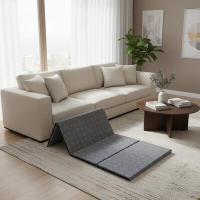 Grey Polyester Printed Mattress