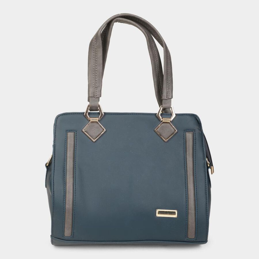 Women's Teal Blue Polyurethane Tote Bag, , large image number null