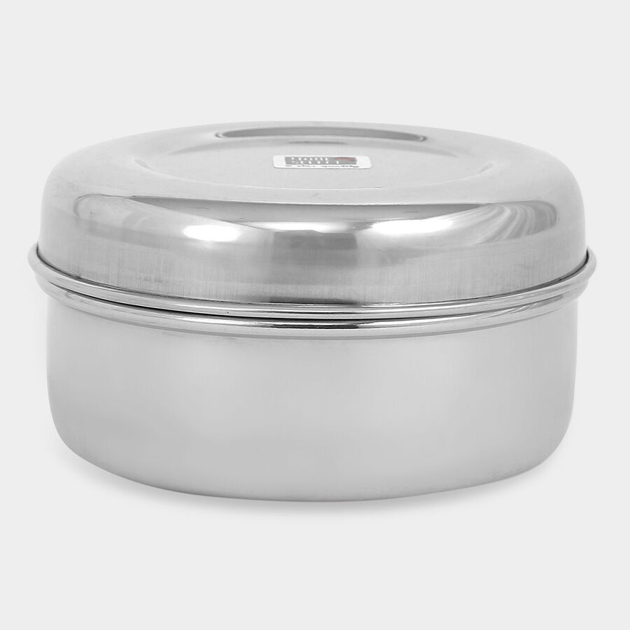 Stainless Steel Round Container (Poori Dabba) - 320ml, , large image number null