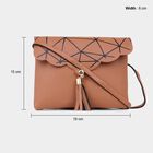 Women's Tan Polyurethane Sling Bag, , small image number null