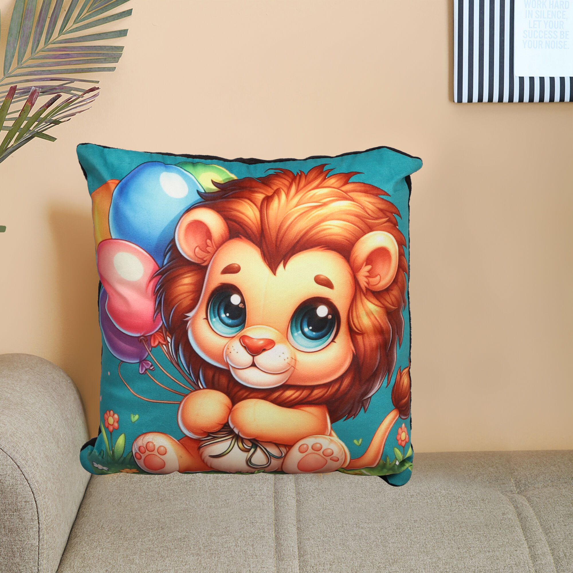 Home Beautiful                         Blue Polyester Cushion