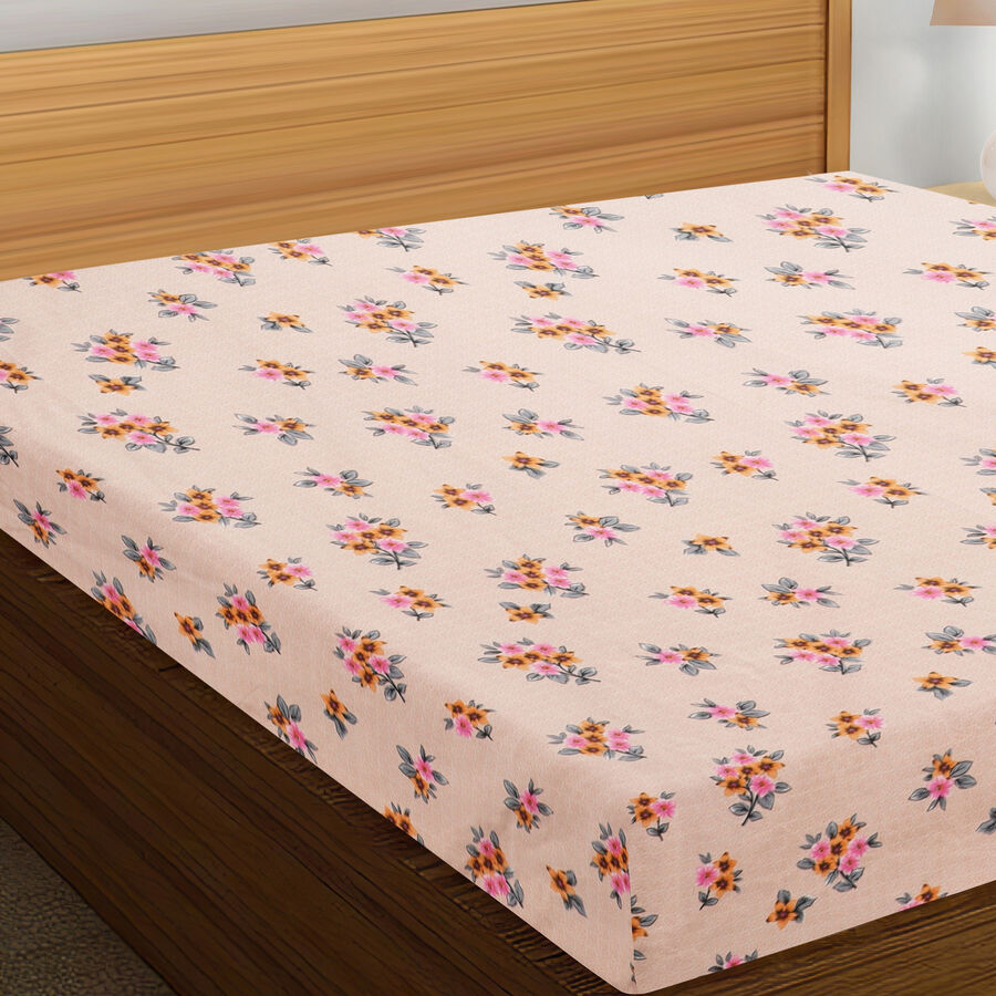 120 GSM Pink Polyester Double Bedsheet, , large image number null