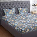 110 GSM Blue Microfiber Double Bedsheet, , small image number null