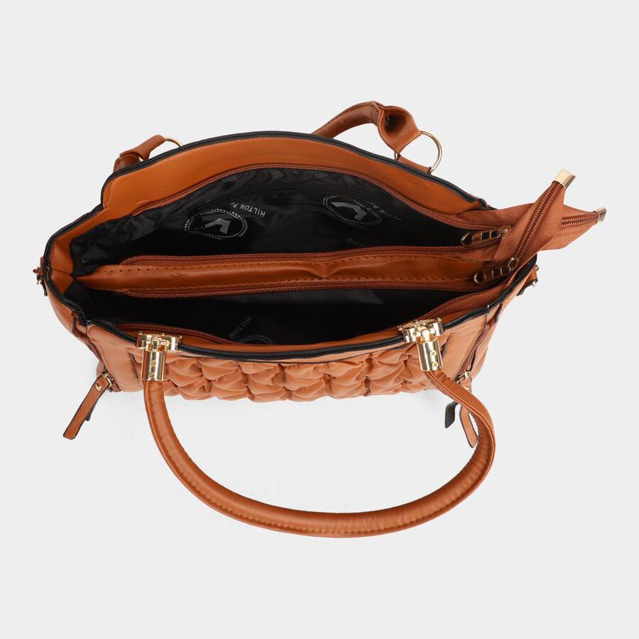 Women's Brown Polyurethane Hand Bag, , large image number null