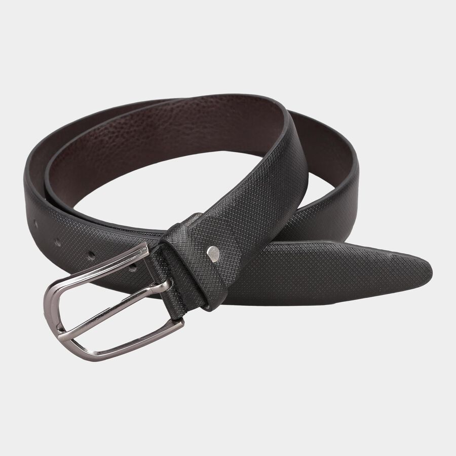 Men's Black Polyurethane Casual Belt, , large image number null