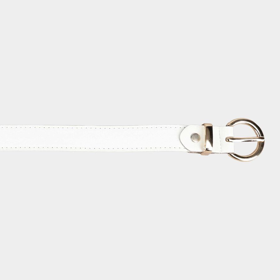 Women's White Polyurethane Belt, , large image number null