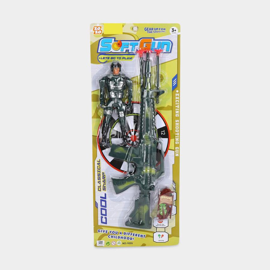 Kid's Dark Green Plastic Gun, , large