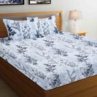 Light Grey Microfiber Double Bedsheet with Pillow Cover, , small