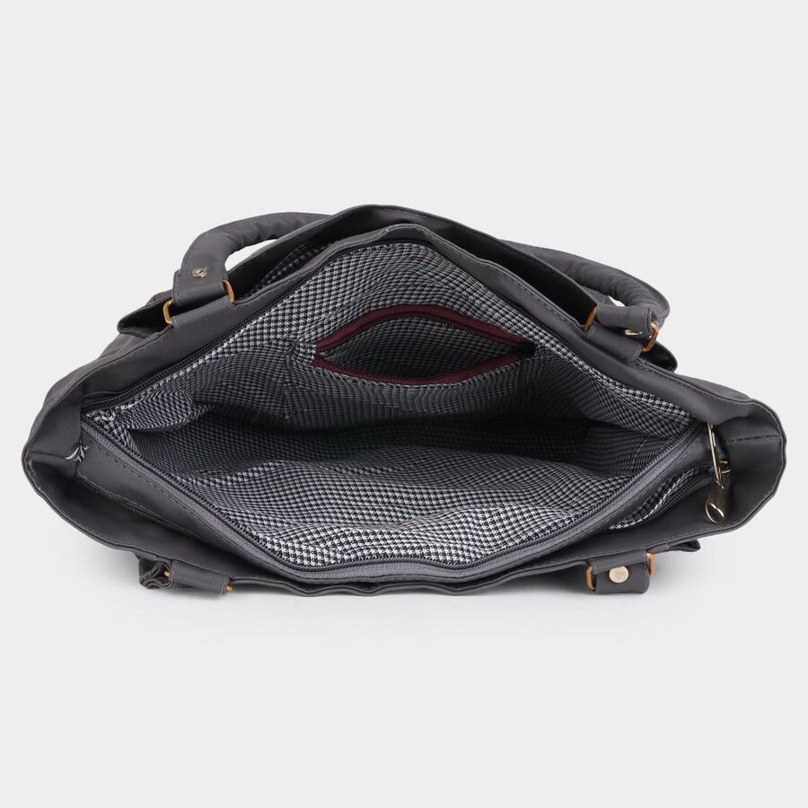 Women's Grey Polyurethane Hand Bag, , large image number null