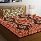 Black Microfiber Double Bedsheet with Pillow Cover, , small