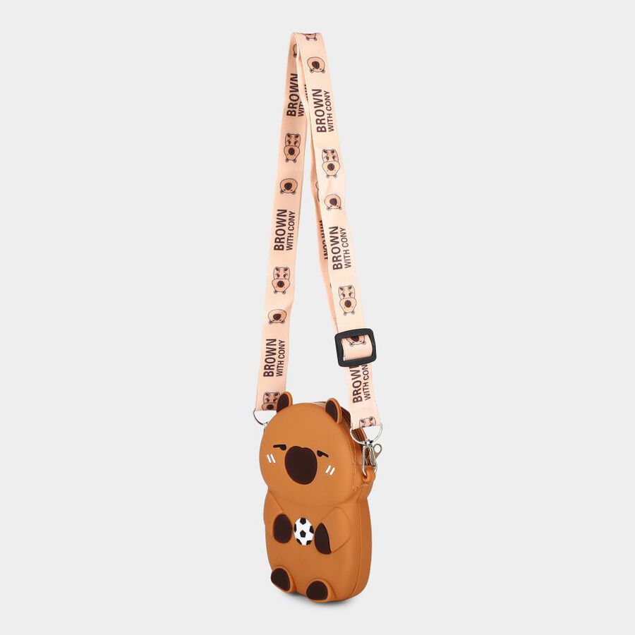 Kid's Cute Bear PU Sling Bag, , large