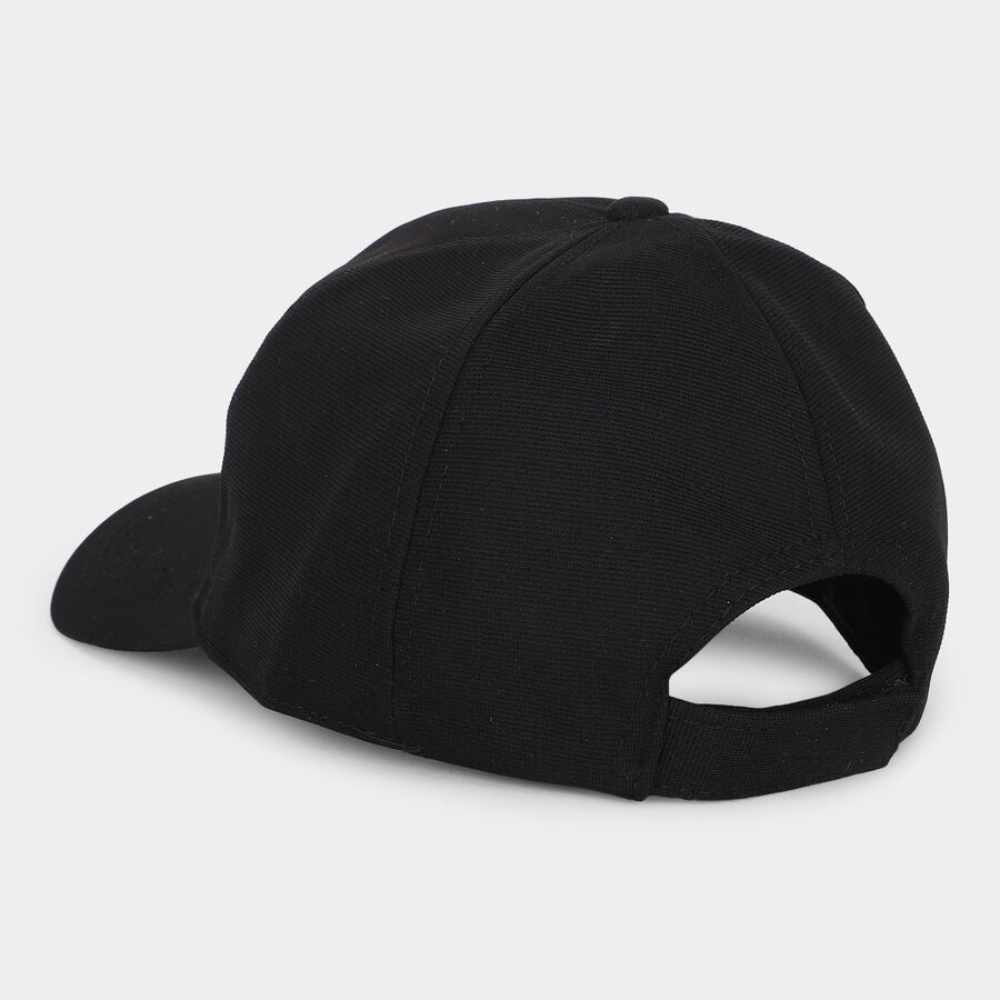 Men's Black Fabric Cap, , large