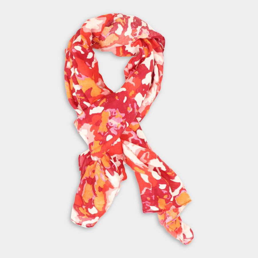 Women's Orange Viscose Scarf, , large image number null