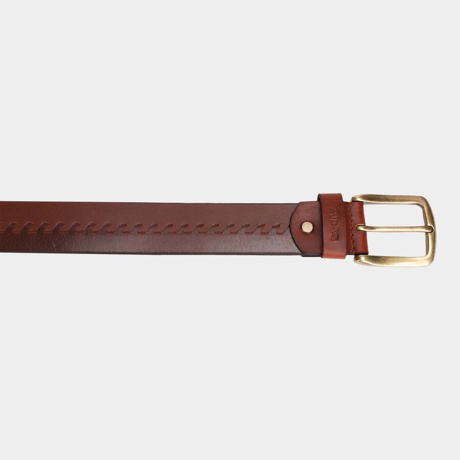 Men's Brown Leather Casual Belt, , large image number null