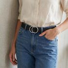 Woman's Black Polyurethane Belt, , small