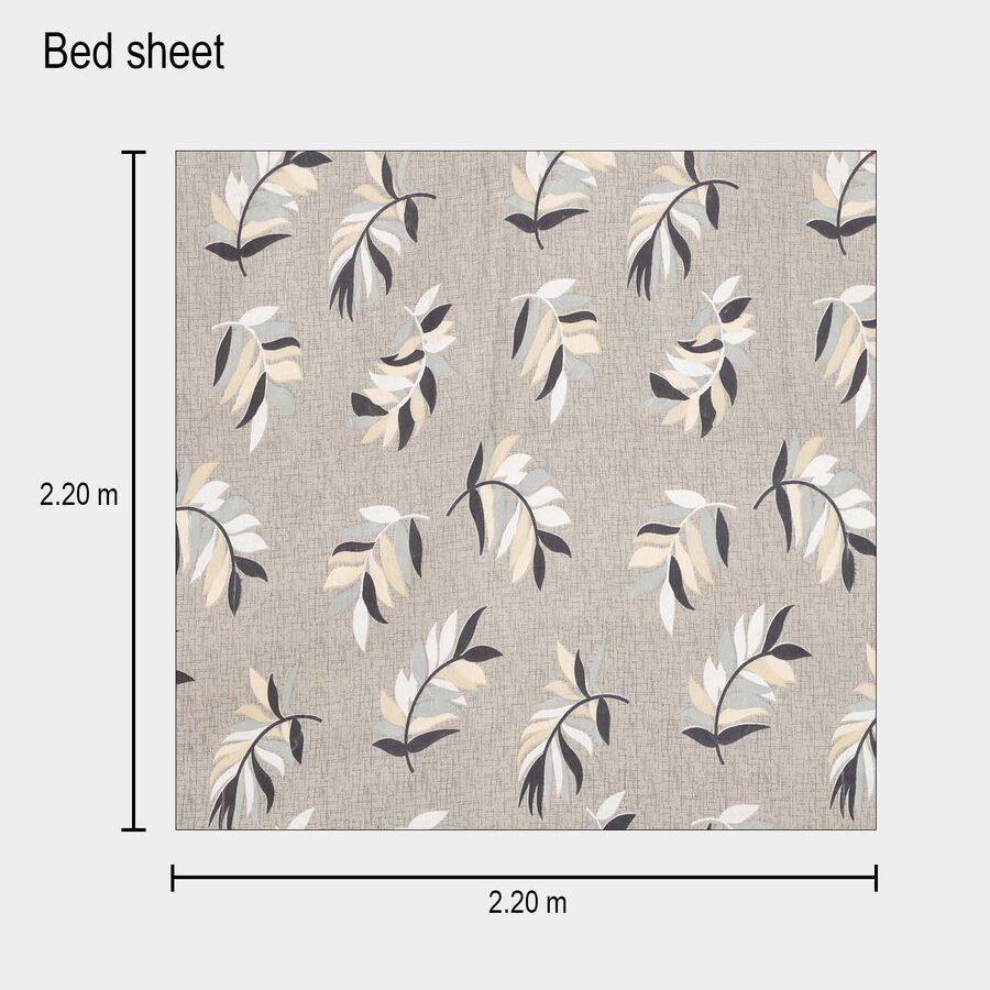 Grey Microfiber Double Bedsheet with Pillow Cover, , large