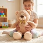 Teddy Bear with Golden Bow Toy for Kid's, , small