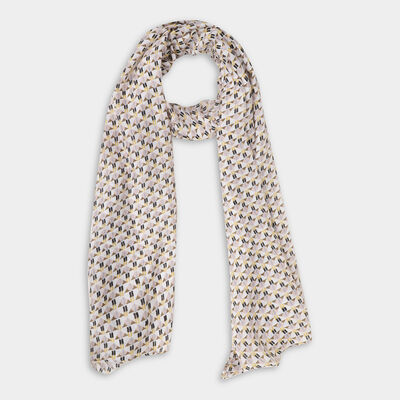 Women's off White Nylon/Polyester Scarfs
