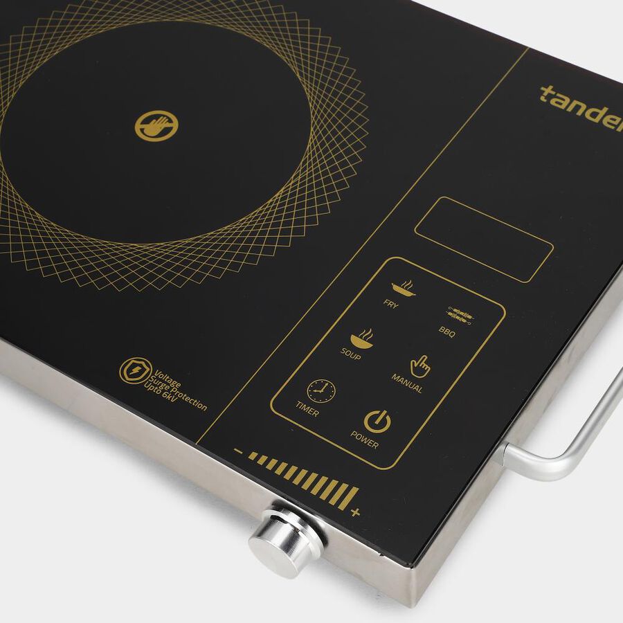  Infrared Cooktop 2200W, With Skewer rods and Wire stand, 6KV Surge protection, 4 Preset Modes & Timer, Works with all your existing utensils, , large