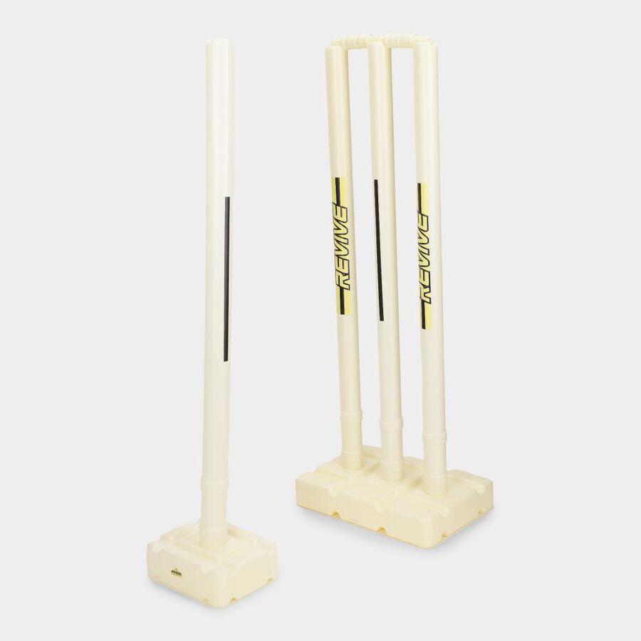 Kid's White Plastic Cricket Stump Set 4 Pcs , , large image number null
