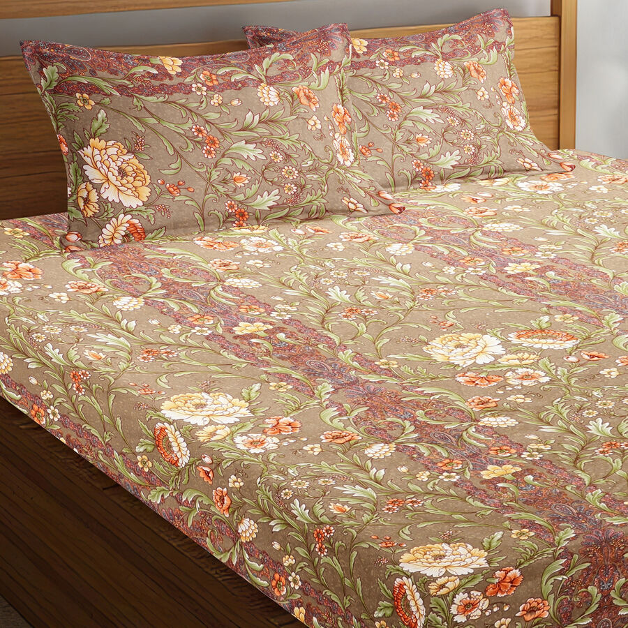 120 GSM Brown Microfiber Double Bedsheet, , large image number null