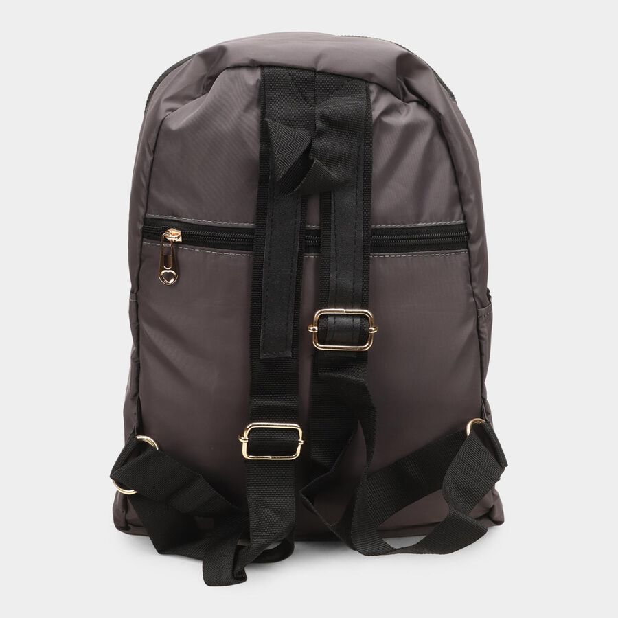 Women Grey Fabric Backpack, , large image number null
