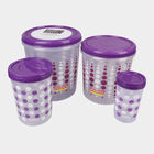 एयर-टाइट प्लास्टिक कंटेनर, 4 का सेट, 750 ml, 2 L, 5 L, 7.5 L, , small image number null