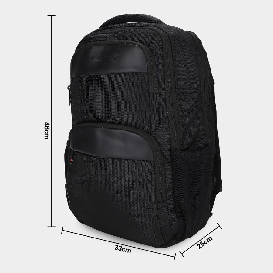 Black Polyester Laptop Back Pack, , large