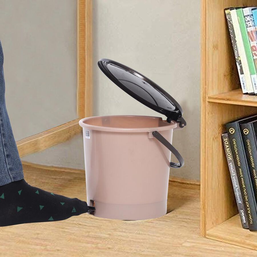 6.2 L Brown Plastic Dustbin, , large image number null