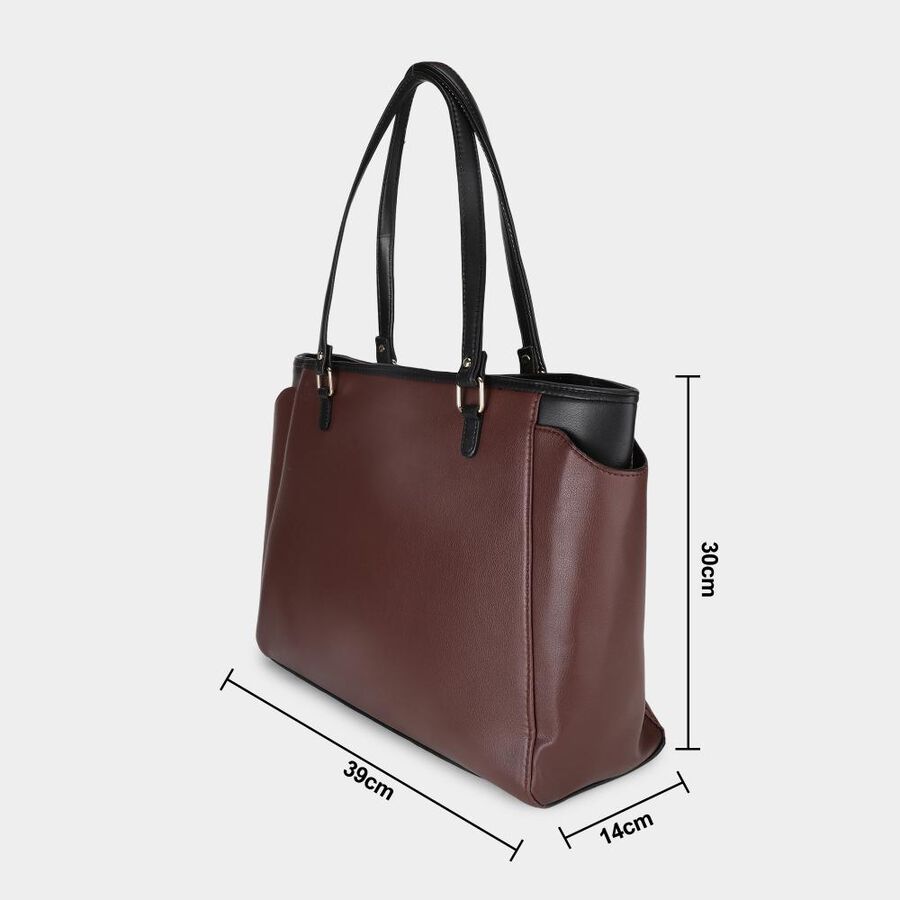 Maroon Polyurethane Hand Bag, , large