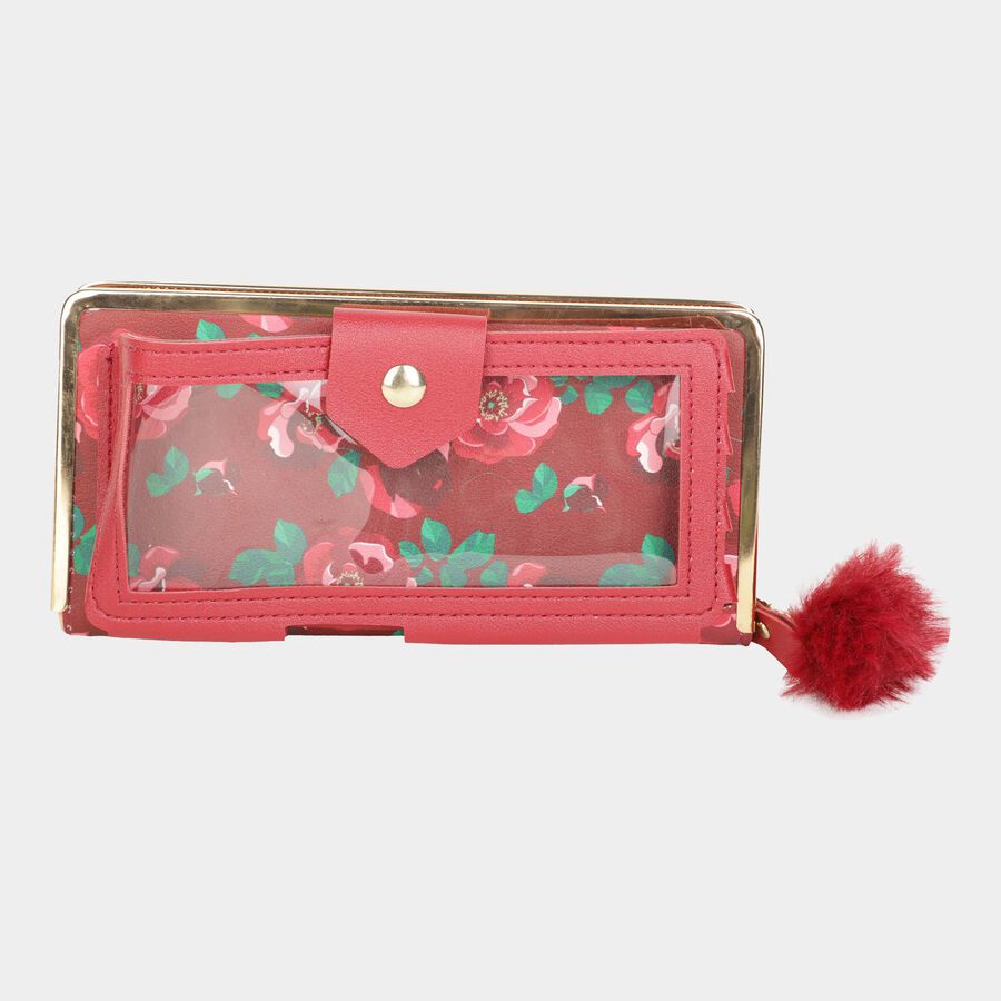 Women's Polyurethane Zipper Hand Pouch, , large image number null