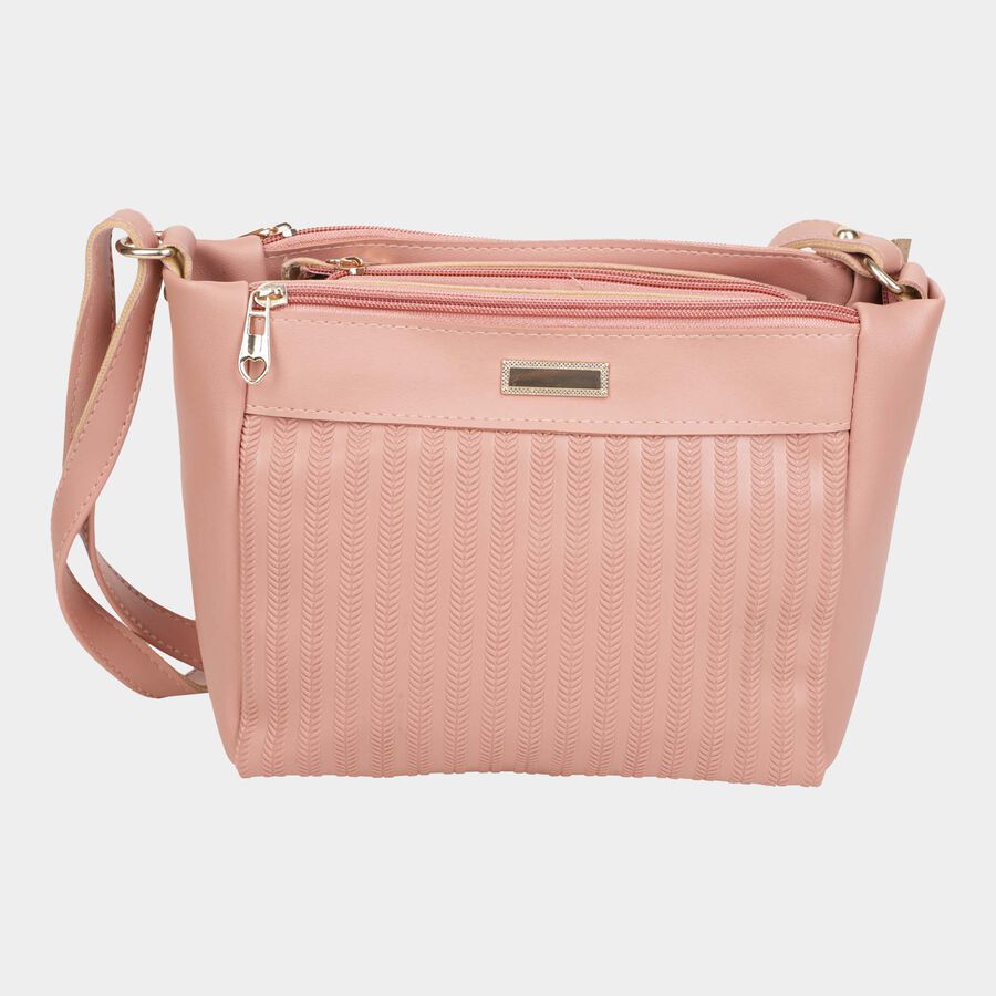 Women's Polyurethane Envelope/Zipper Sling Bag, , large image number null