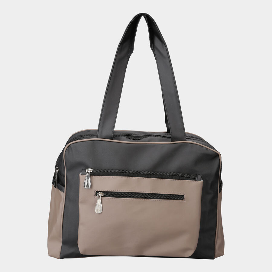 Women's Black Polyurethane Tote Bag, , large image number null