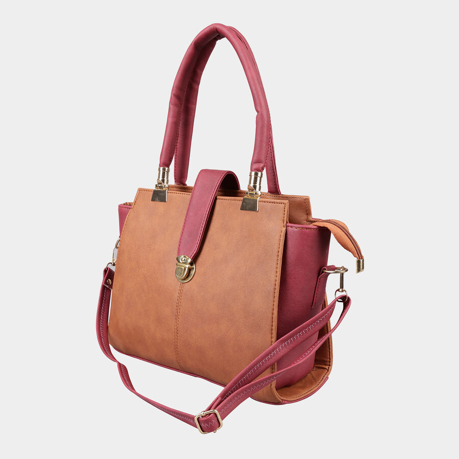 Women's Tan Polyurethane Hand Bag, , large image number null
