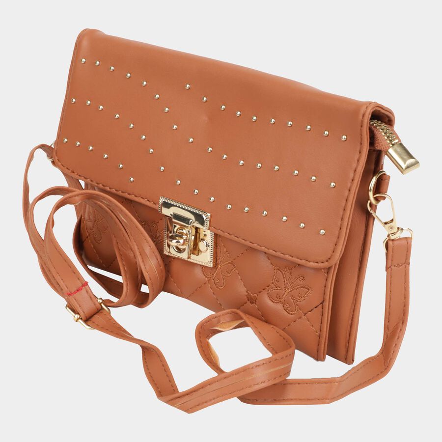 Women's Polyurethane Zipper Sling Bag, , large image number null