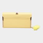 Women's Yellow Polyurethane Clutch Bag, , small