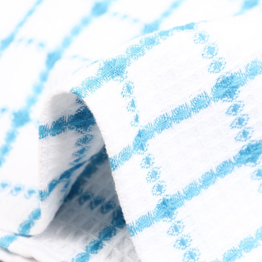 220 GSM Blue Cotton Blend Bath Towel, , large