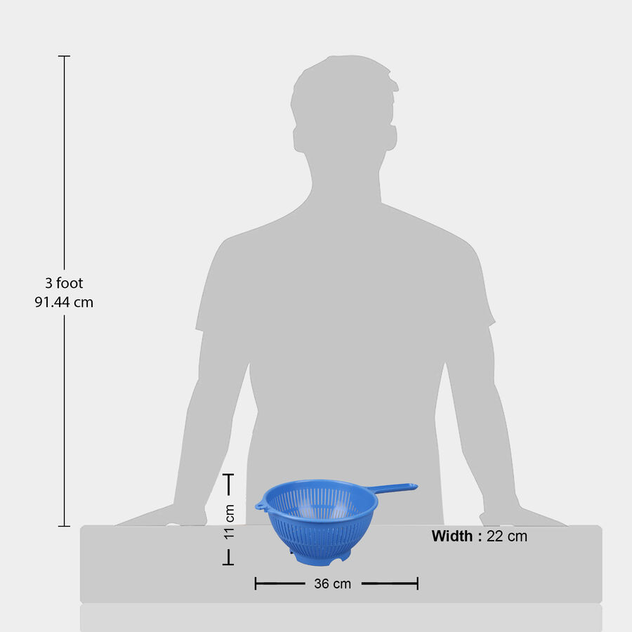 BlueLarge Plastic Colander, , large image number null