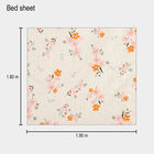 Off White Microfiber Double Bedsheet, , small image number null