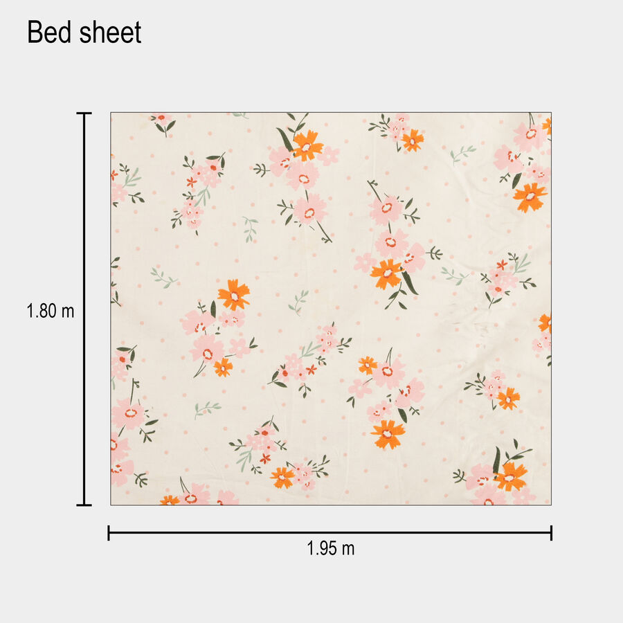 Off White Microfiber Double Bedsheet, , large image number null