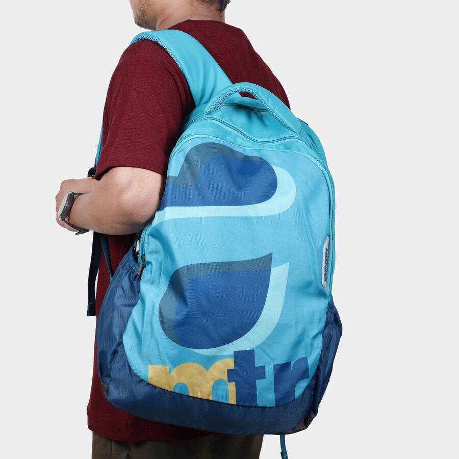 Light Blue Polyester Backpack, , large image number null