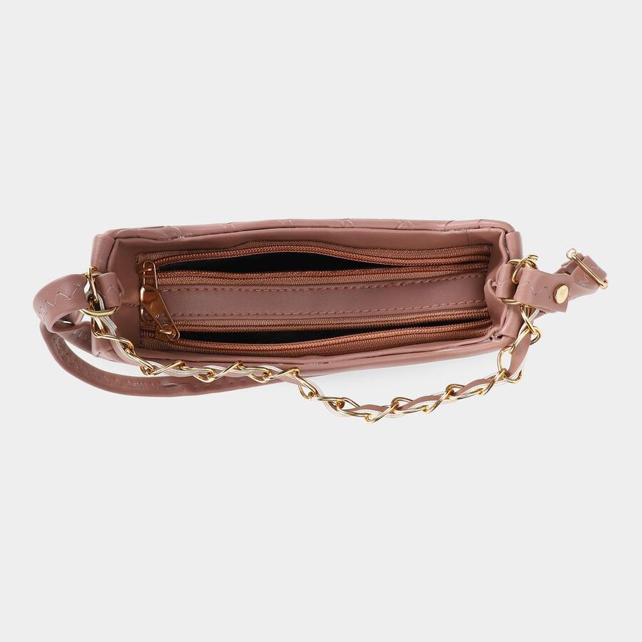 Brown Woman's Polyurethane Bag, , large